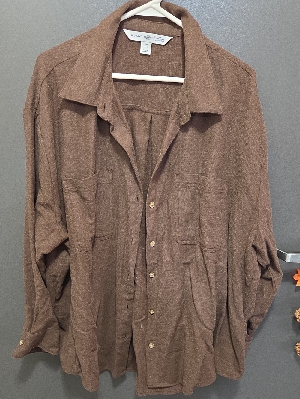 Old Navy Women's Brown Lightweight Button-Front Shirt Jacket